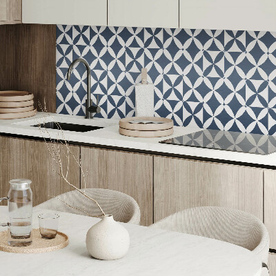 Rectangular bathroom wall panel Floral motif in geometric shapes