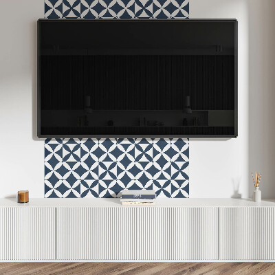 Rectangular bathroom wall panel Floral motif in geometric shapes