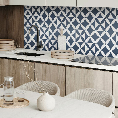 Rectangular bathroom wall panel Floral motif in geometric shapes