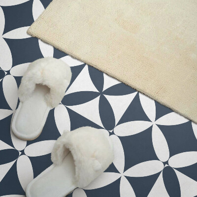 Rectangular bathroom wall panel Floral motif in geometric shapes
