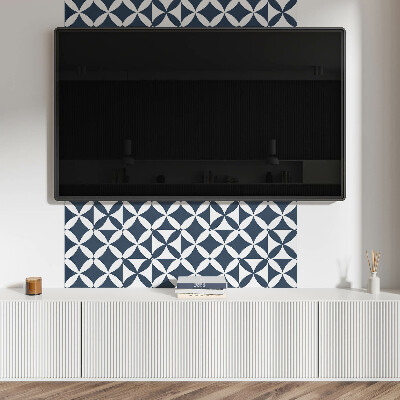 Rectangular bathroom wall panel Floral motif in geometric shapes