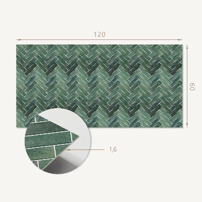 Rectangular decorative wall panel Three-dimensional herringbone pattern