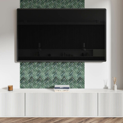 Rectangular decorative wall panel Three-dimensional herringbone pattern