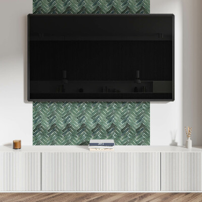 Rectangular decorative wall panel Three-dimensional herringbone pattern