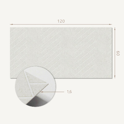 Rectangular wall panel Herringbone pattern