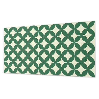 Rectangular wall panel Leafy pattern in a grid