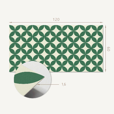 Rectangular wall panel Leafy pattern in a grid