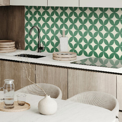 Rectangular wall panel Leafy pattern in a grid