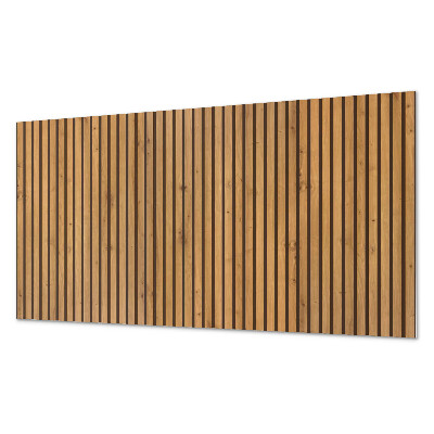 Rectangular bathroom wall panel Natural vertical planks in a wood tone
