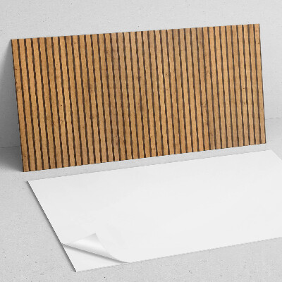 Rectangular bathroom wall panel Natural vertical planks in a wood tone