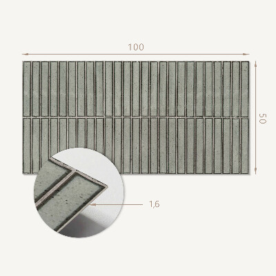 Rectangular bathroom wall panel Rectangular modules in a grid pattern