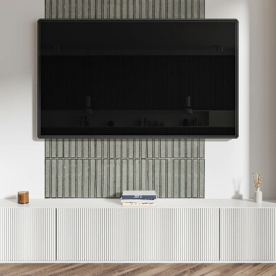 Rectangular bathroom wall panel Rectangular modules in a grid pattern