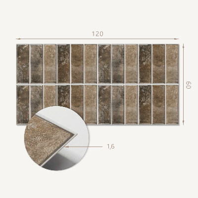 Rectangular wall panel Vertical striped tiles