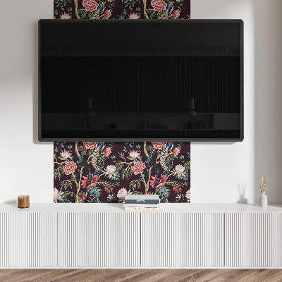 Wall paneling Folk pattern with flowers and birds