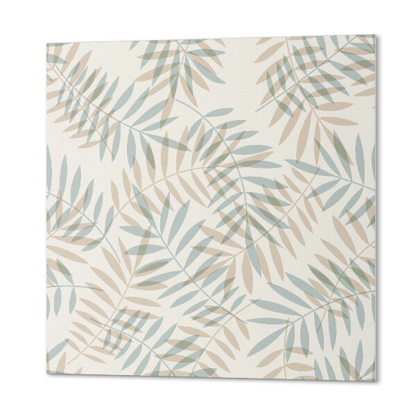 Wall panel square Leafy pattern in muted tones
