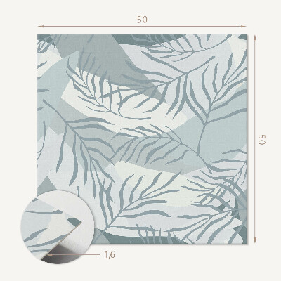 Wall panel square Tropical leaves in an artistic approach