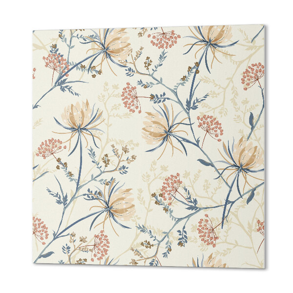 Pvc wall panel square Flowers in an artistic style