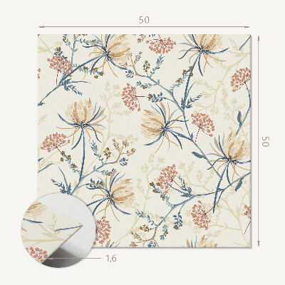 Pvc wall panel square Flowers in an artistic style