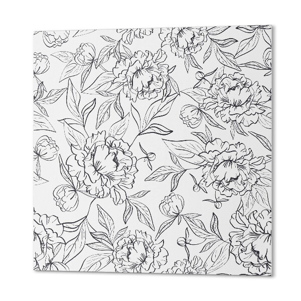 Pvc wall panel square A pattern of flowers surrounded by leaves
