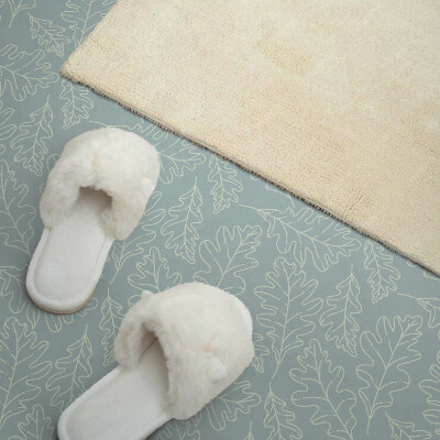 Wall panel square Leaf motif on a light background