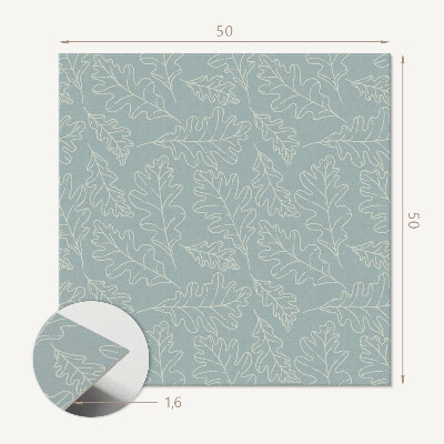 Wall panel square Leaf motif on a light background