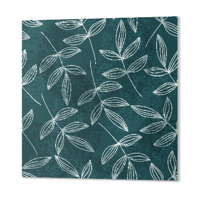 Wall panel square Leaves with a textured background