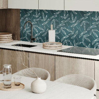 Wall panel square Leaves with a textured background
