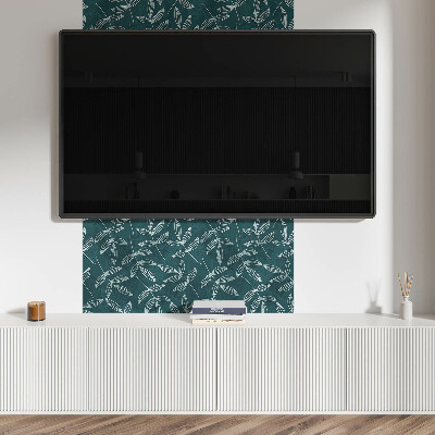 Wall panel square Leaves with a textured background