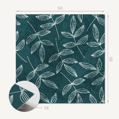 Wall panel square Leaves with a textured background