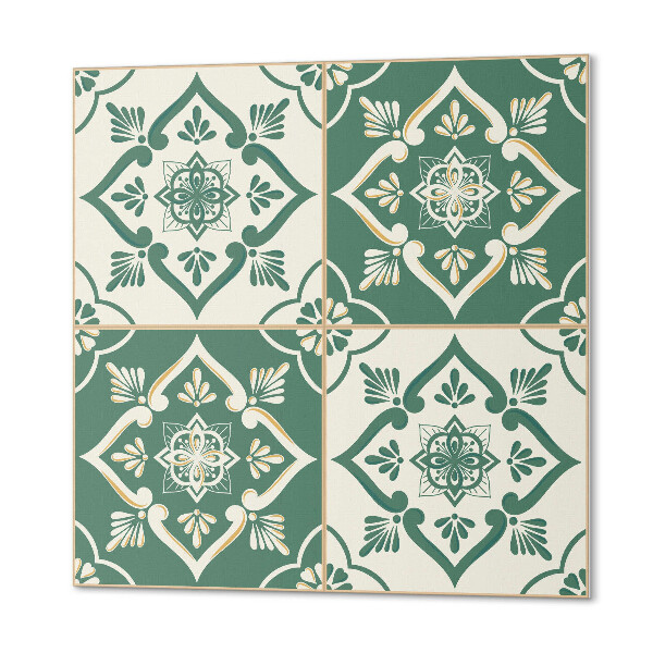 Wall panel square Floral pattern on glaze