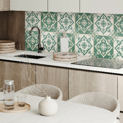 Wall panel square Floral pattern on glaze