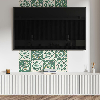 Wall panel square Floral pattern on glaze
