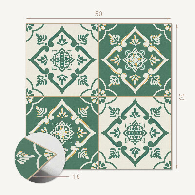 Wall panel square Floral pattern on glaze