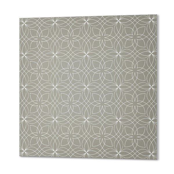 Wall panel square Flowers in modern geometry