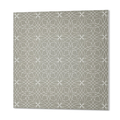 Wall panel square Flowers in modern geometry
