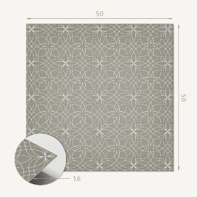 Wall panel square Flowers in modern geometry