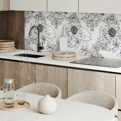 Wall panel square Floral lines in design