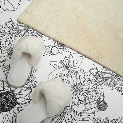 Wall panel square Floral lines in design