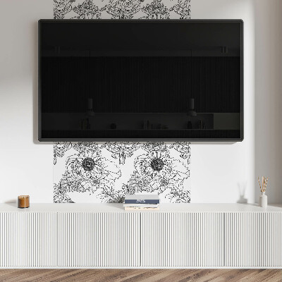 Wall panel square Floral lines in design