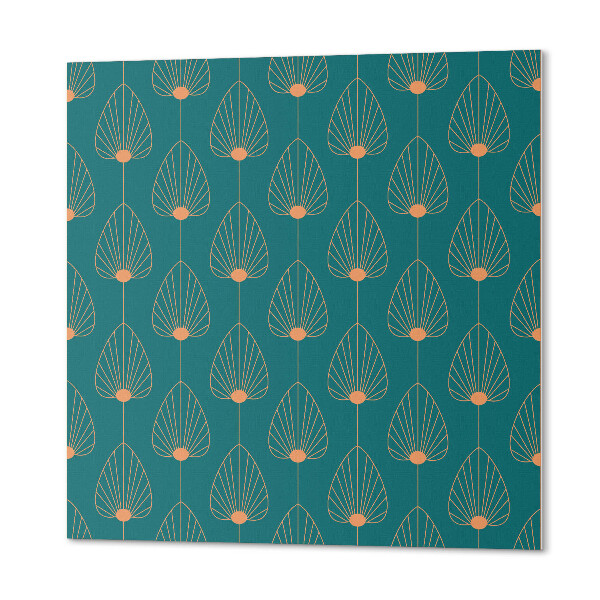 Pvc wall panel square Stylish leaves with round accents