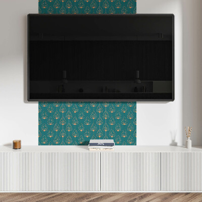 Pvc wall panel square Stylish leaves with round accents