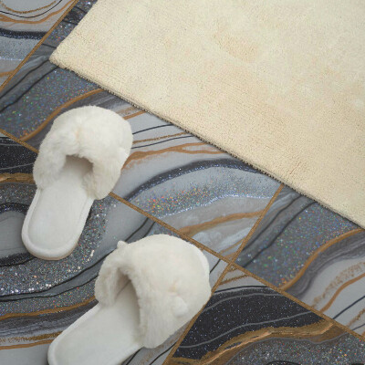 Pvc wall panel square Abstract waves in luminous style