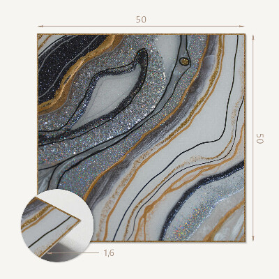 Pvc wall panel square Abstract waves in luminous style