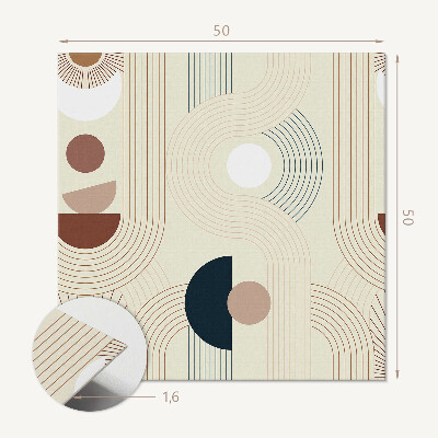 Wall panel square Lines and forms in an abstract style