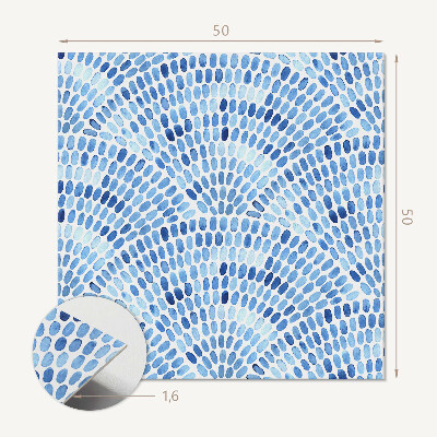 Wall panel square Watercolor style waves