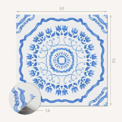 Pvc wall panel square Flowers in a geometric circle