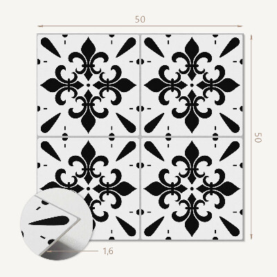 Wall panel square Floral motif in elegant style