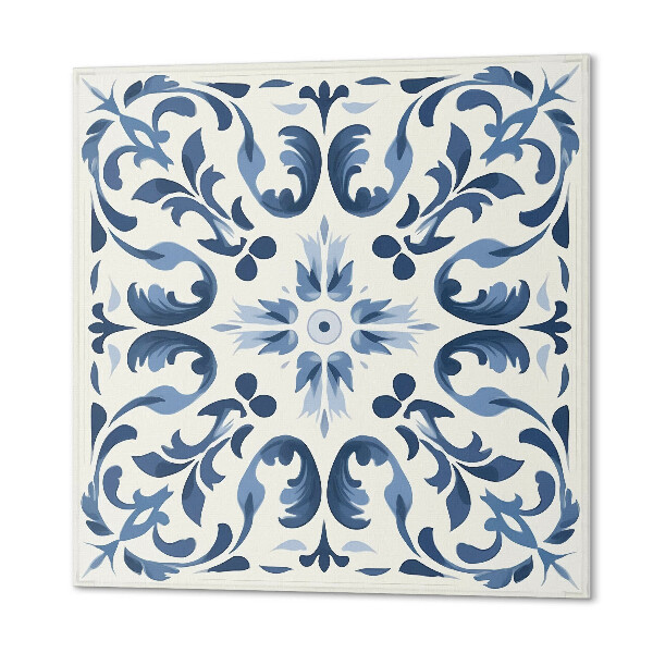 Wall panel square Floral graphics on tiles
