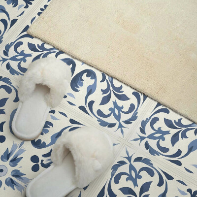 Wall panel square Floral graphics on tiles