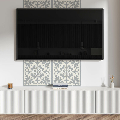 Pvc wall panel square Plant motif on tiles